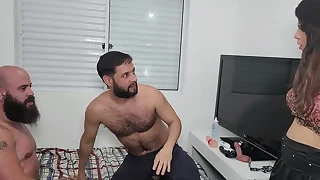 Costs cheating wife with cousin! MMF Bisex hot menage with superstar Gabriella Gushi